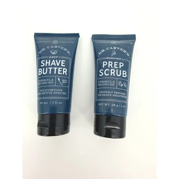 Dr Carvers Shave Butter and Prep Scrub Set 1oz Travel Size Dollar Shave Club