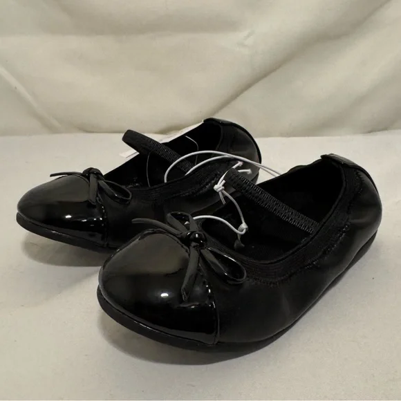 Toddler Girls Shoe Size 7 BLACK Ballet Flats Shoes The Children’s Place NWT‎