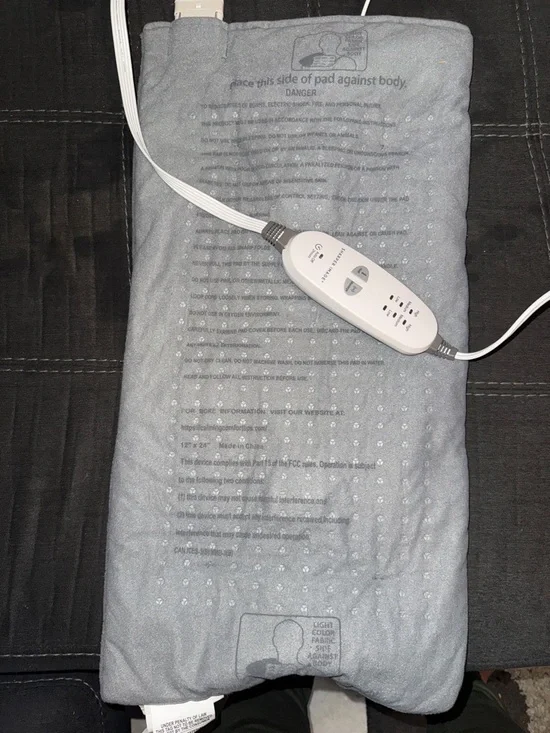Sharper Image Gray Electric Heating Pad
