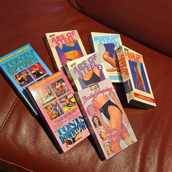 Throwback 8 track exercise tapes