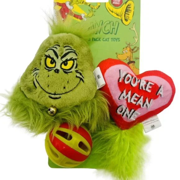 THE GRINCH 3 pack Cat Toys ( Catnip inside)