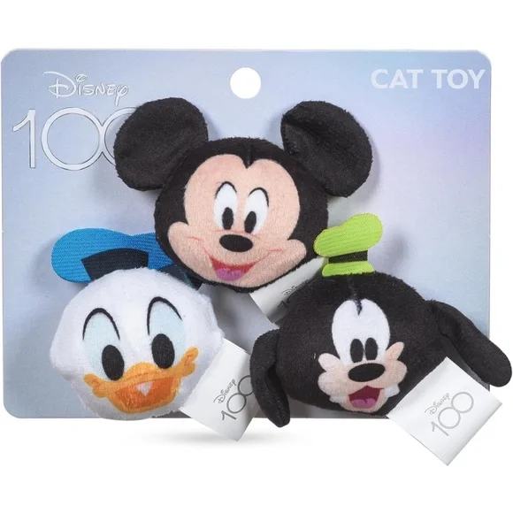 Disney for Pets Mickey Mouse, Donald Duck & Goofy 3 Catnip Jingle Ball Toys New