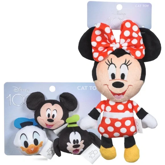 Disney for Pets Minnie Mouse Catnip Stuffed Doll and 3 Jingle Ball Toys NEW Lot