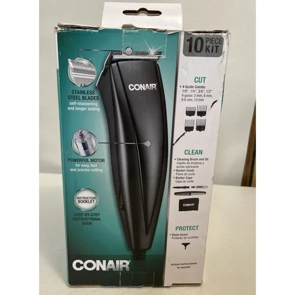 CONAIR Basic Cut Home Haircutting Clippers Kit 10‎ Piece Set FREE BONUS GIFT New
