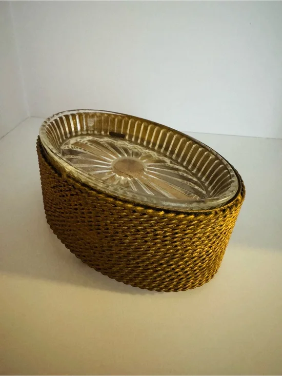 TWISTED ROPE SOAP DISH TRINKET DISH REGENCY Grandmillenial BATH OR BEDROOM