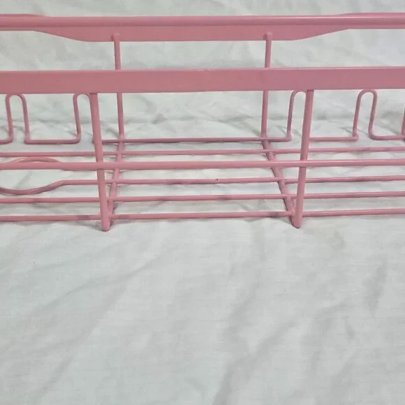 pink metal wire rust‎ resistant coating shower basket organizer storage caddy