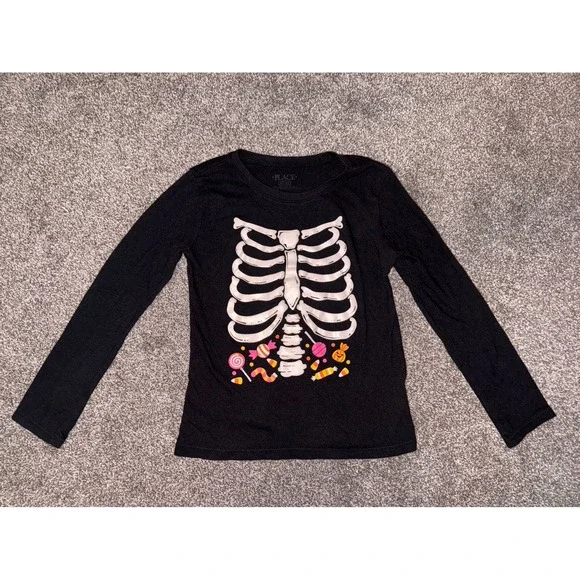 The Children's Place Black Skeleton - Halloween Long Sleeve Shirt‎
