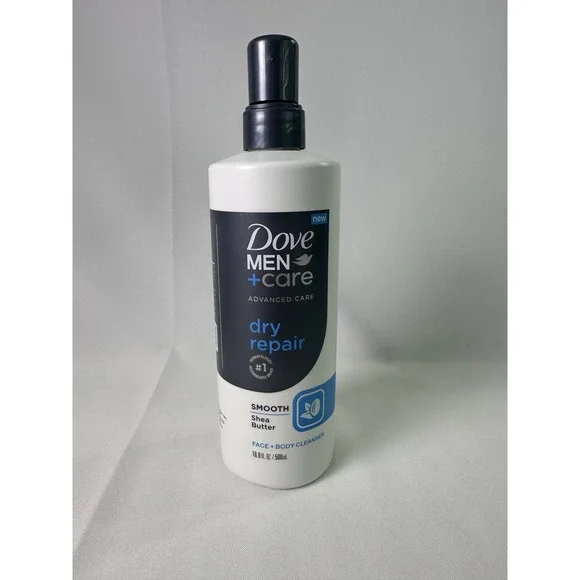 DOVE MEN + CARE Advanced Care Face +‎ Body Cleanser Dry Repair for Dry Skin 16.9