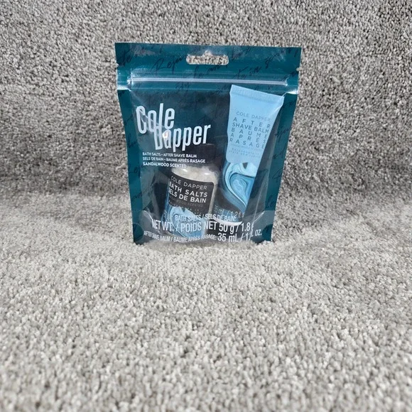 Cole Dapper Grooming Set Sandalwood Bath Salts & After Shave Balm Mens 2pc New