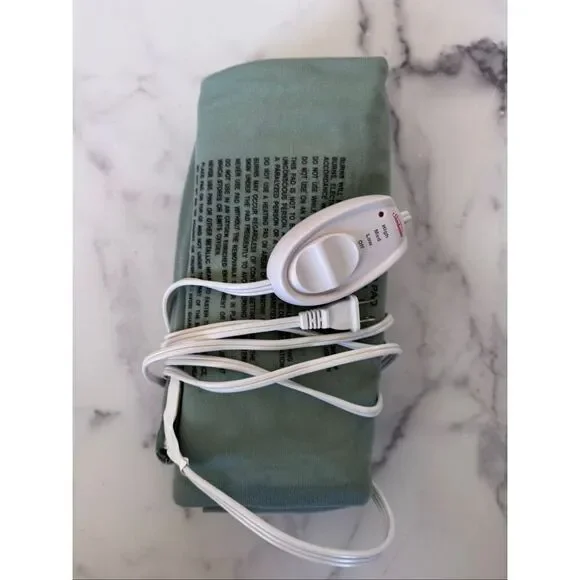 Sunbeam electric heating pad modern 3 heat settings excellent condition green fa