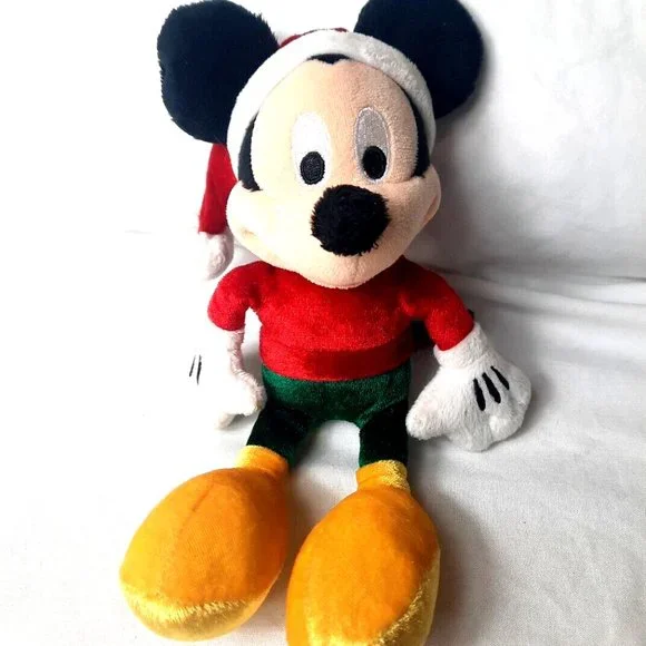 Disney Mickey Mouse Christmas Santa Plush Stuffed 10