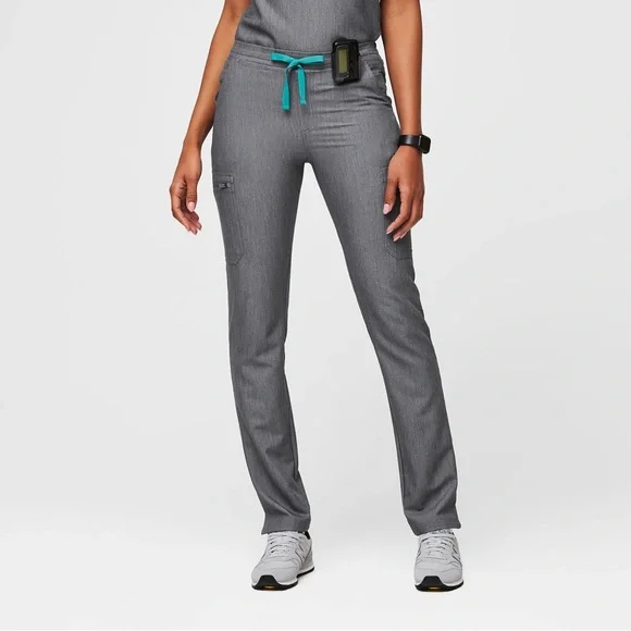 Figs NWT Yola Elastic Waistband Skinny Scrub Pants™ Graphite/Teal XXS/T