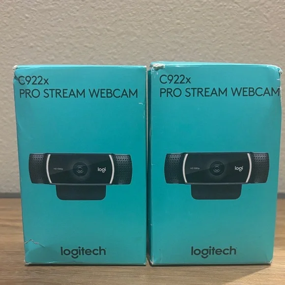 Logitech C922x Pro Stream Webcam - Cyan Boxes