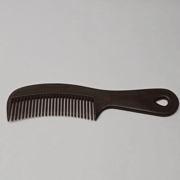 Vintage Unbreakable Brown Pocket Comb With Handle Made In USA 6