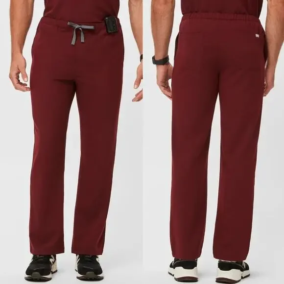 FIGS Men's Pisco Basic Drawstring Scrub Pants In Burgundy‎ Maroon Size XL Doctor