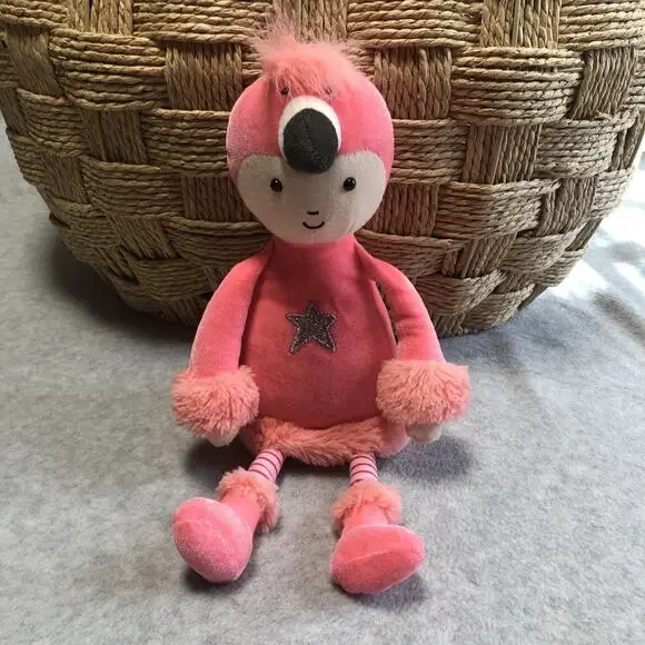 Jellycat Flamingo Flapper Baby Face Soother Comforter Soft Toy Pink Plush 12