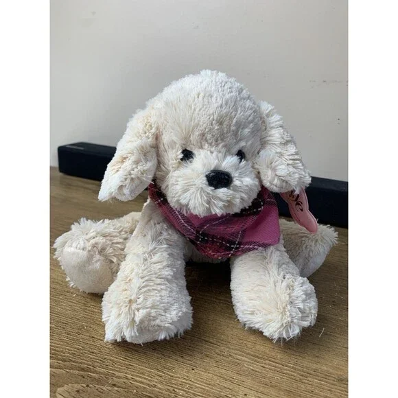 Dressbarn Breast Cancer Dog Plush Skye Pink Plaid Scarf Soft Stuffed Toy 8