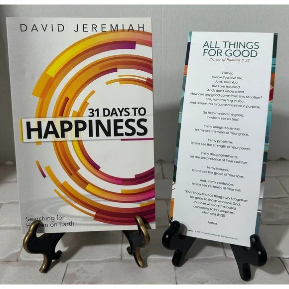 David Jeremiah 31 Days to Happiness Paperback Book and Bonus‎ Bookmark
