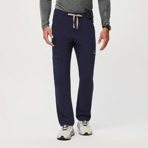 Figs Cairo Cargo Scrub Straight Leg Pants Drawstring Navy Blue Size Medium Short