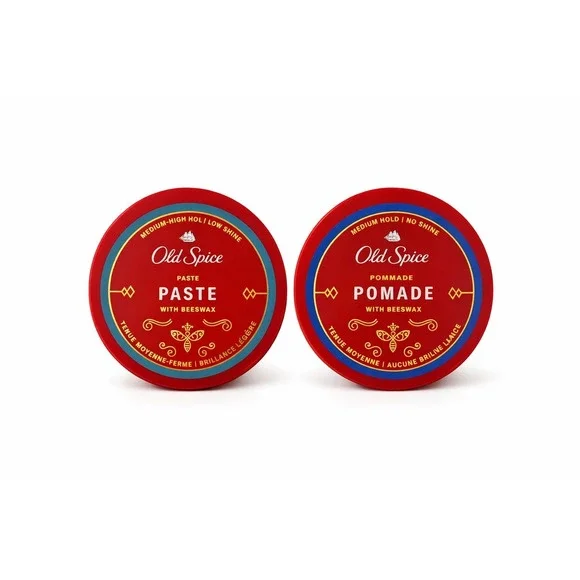Old Spice Pomade & Paste Beeswax Hair‎ Styling Set 2 Pack 2.22 oz Each