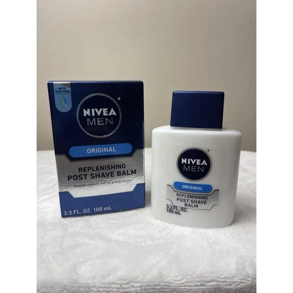 NIVEA MEN REPLENISHING POST SHAVE BALM 3.3 Oz‎ Glass Bottle Rare