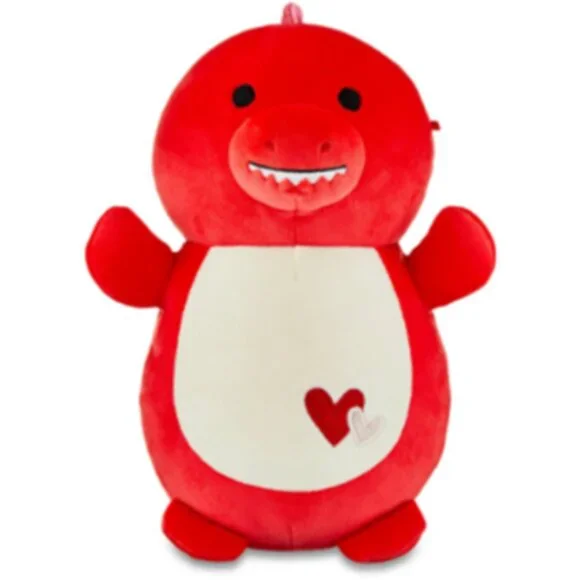 Squishmallows Official Hugmee - Valentine Squad - Duster the Red Dino - 10 inch
