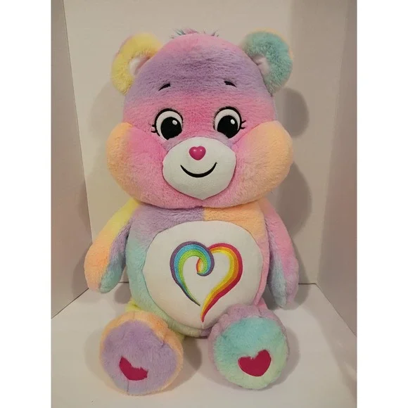 Care‎ Bears Togetherness Bear 2021 Rainbow Pastel Plush 22 Inch Basic Fun Large