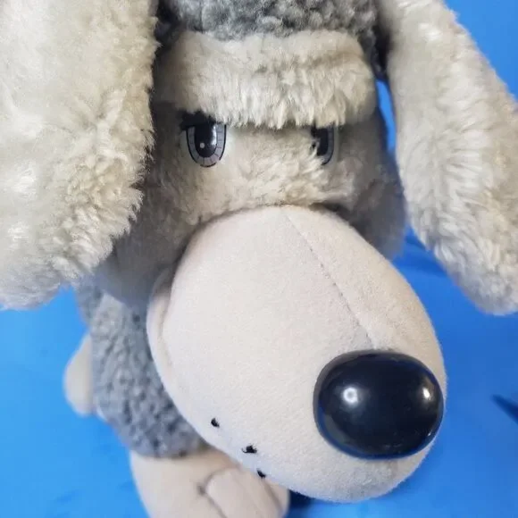 Cool Vintage 90s Tonka Pooch Patrol Gray Poodle Bitsy Plush Dog Stuffed Animal
