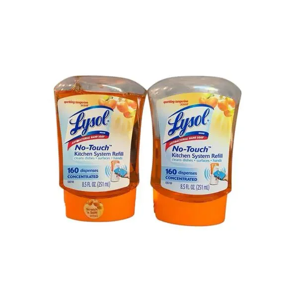 1 1/2 Lysol No Touch Kitchen System Refill Sparkling Tangerine Scent 8.5oz