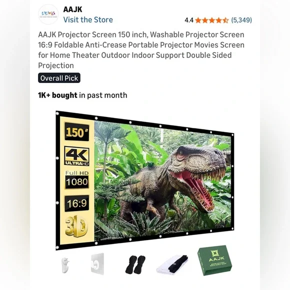 White Projector Screen 150 inch