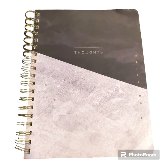 Fringe Studio Spiral Black Marble Split Text Workbook Notebook Journal Notepad