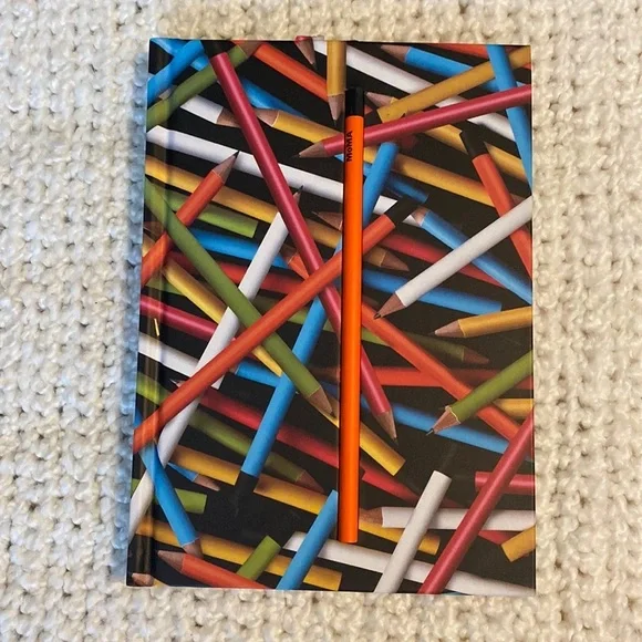 Hidden Pencil Notebook Journal with Orange Pencil