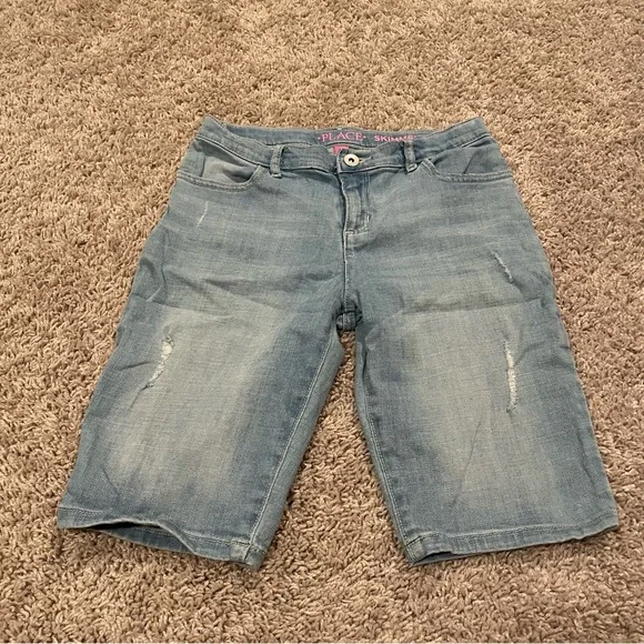 The children’s place skimmer jean shorts blue size 14
