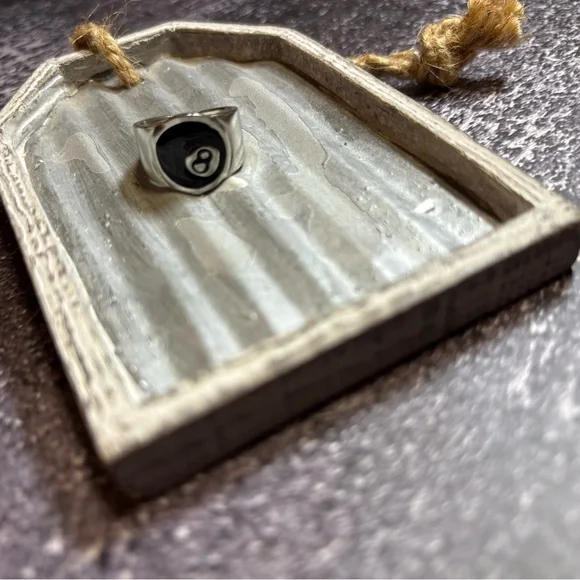 Silver and Black‎ 8 Ball Ring