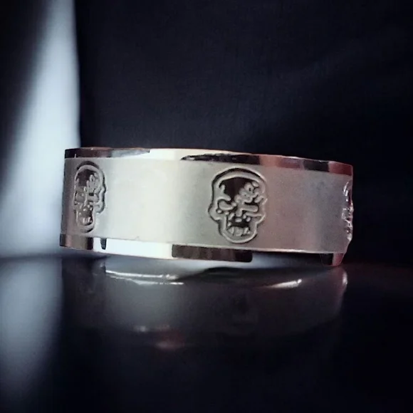 MEN'S SKULL BAND RING STAINLESS STEEL SIZE 12