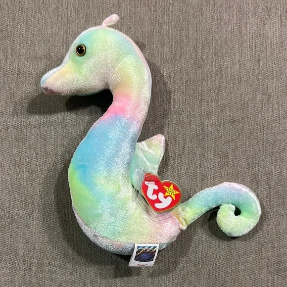 Ty Beanie Baby 1999 Neon Pastel Seahorse Plush