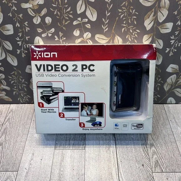 ION Video 2 PC VHS VCR to Computer USB Video Conversion System Transfer Movies