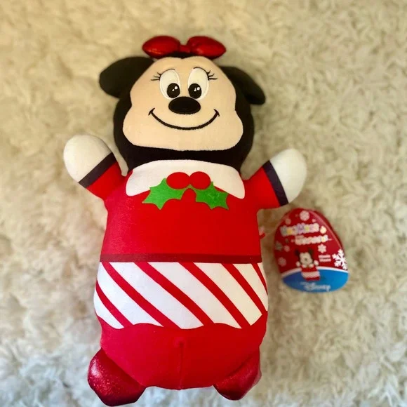Disney Hug Mees Minnie Mouse Christmas Plush Toy Red Holiday Candy‎ Cane