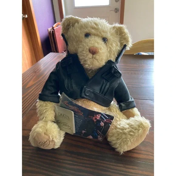 Vintage Dakin Elvis Presley Bear with COA Black Jacket 2000 Signature Collection