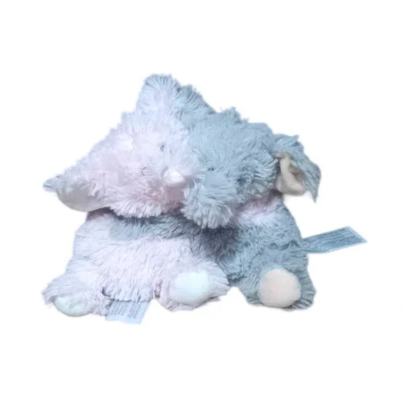 Warmies twin Elephant grey and pink plush