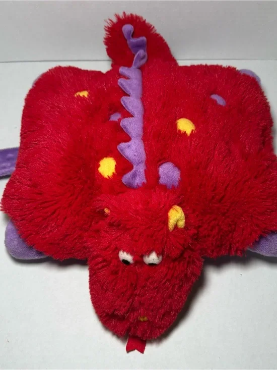 Pillow Pets Fiery Red Dragon Peewee Stuffed Animal Small