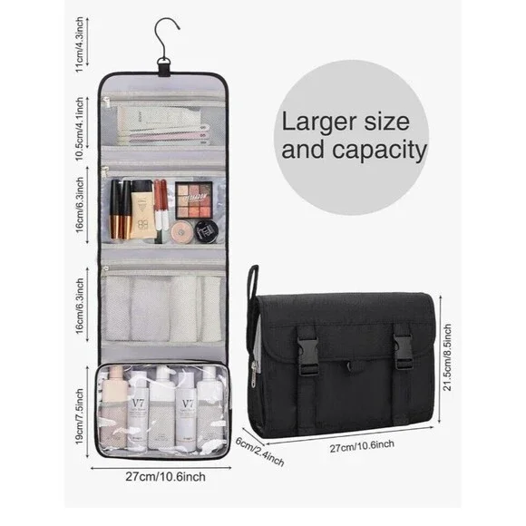 Travel Hanging Toiletry Bag for Men Women Travel Kit Shaving Bag Waterproof LARG