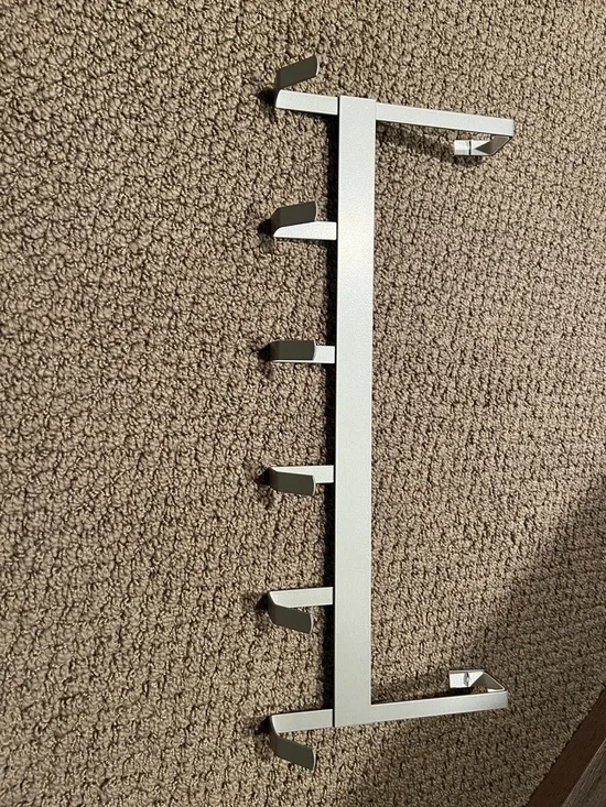 Silver Over-the-Door Hook Rack - Modern Wall Decor