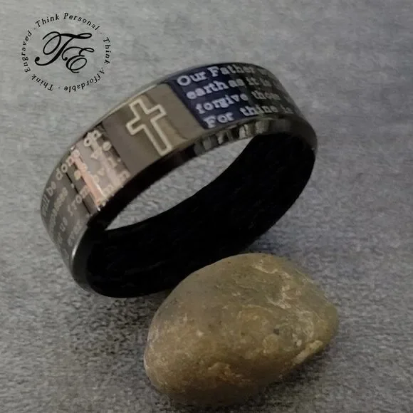 Christian Cross and Lord's Prayer Ring