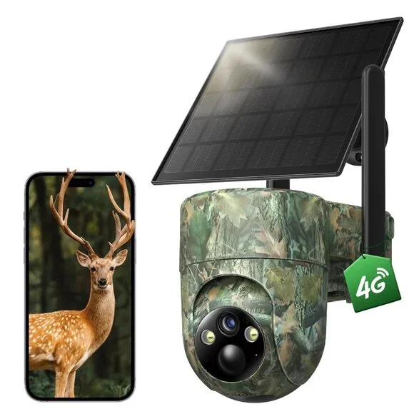 LIWAN Cellular Trail Camera, 4G LTE SIM Card Included, Solar Game Cellular Camer
