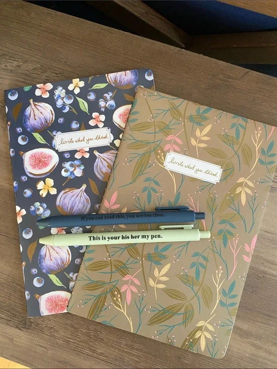 Floral Softcover Journal Set with fun Color Pens