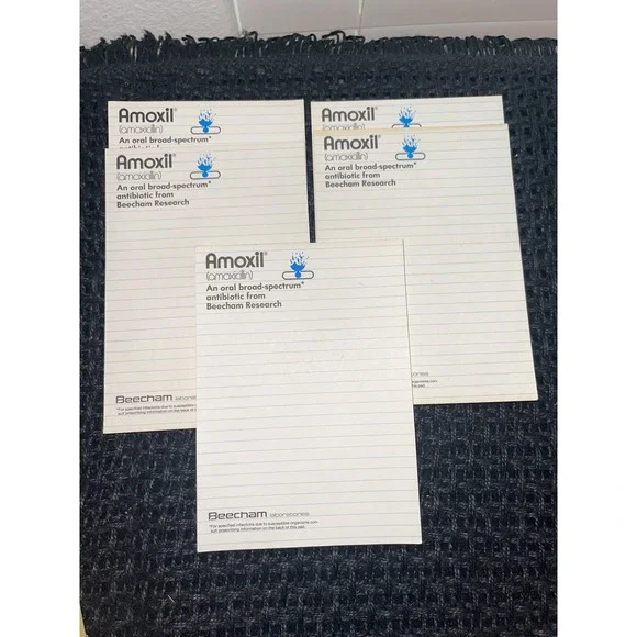 Amoxil 1976 Pharmaceutical Advertisement Notepad & Prescribing Instructions (5)