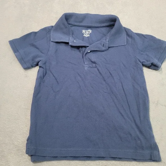 The Children's Place Polo Shirt Boys 3 Navy Blue Pique Cotton Short Sleeve Basic