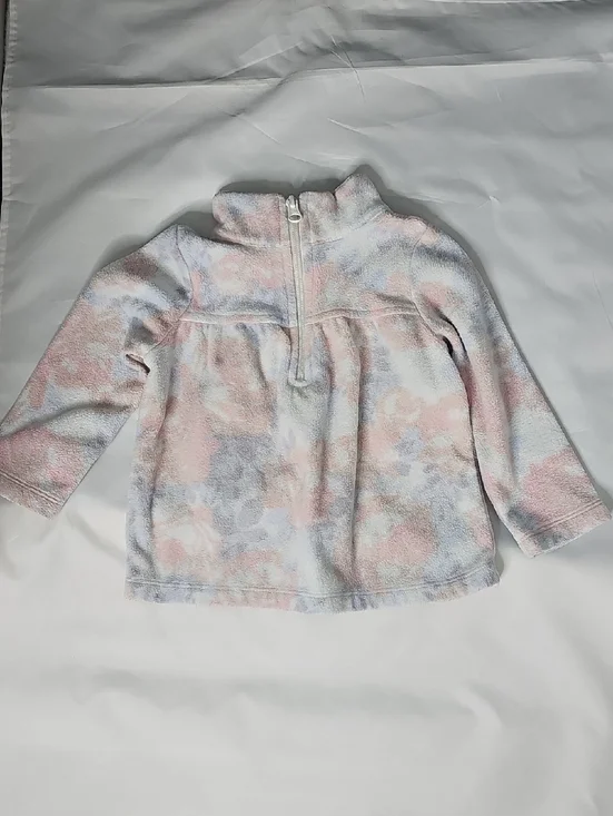 The Children's Place Pastel Floral Half-Zip Fleece Pullover - Pink & Blue