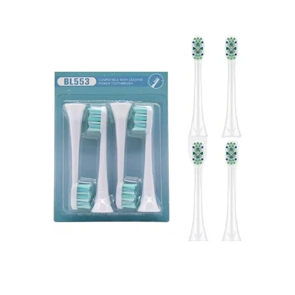 BL553 Replacement Toothbrush Heads 4 Pack Compatible with Leading Power Brands